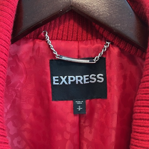 ✨♥️Express Zip Front Red Wool Blend Trench/P-Coat w/Pockets & Belt, Size~Small♥️ - Picture 3 of 8